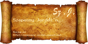 Szepessy Jordán névjegykártya
